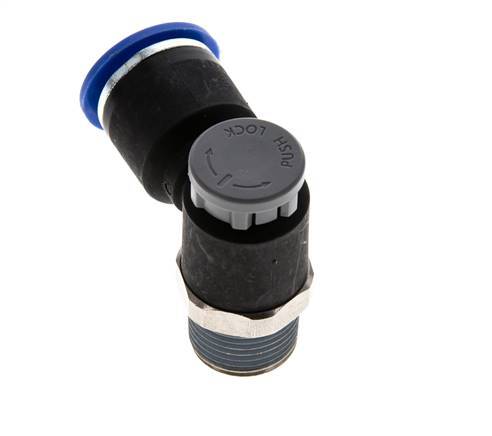 Flow Control Valve Meter-Out Elbow 12 mm - R3/8'' Brass/PA 66 Locknut