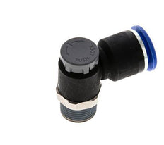 Flow Control Valve Meter-Out Elbow 12 mm - R3/8'' Brass/PA 66 Locknut