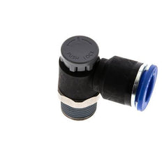 Flow Control Valve Meter-Out Elbow 12 mm - R3/8'' Brass/PA 66 Locknut