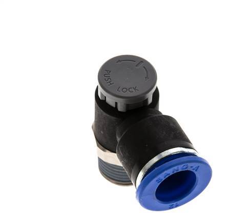 Flow Control Valve Meter-Out Elbow 12 mm - R3/8'' Brass/PA 66 Locknut