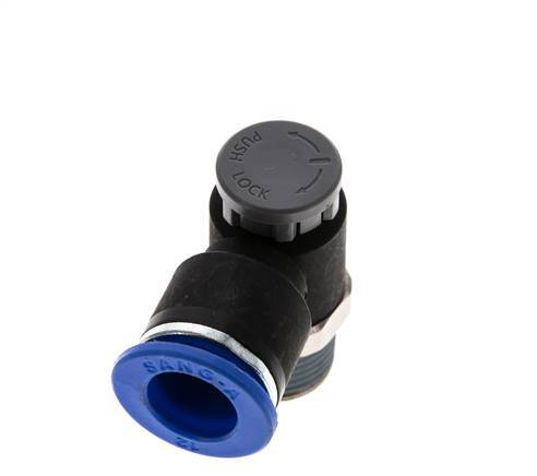 Flow Control Valve Meter-Out Elbow 12 mm - R3/8'' Brass/PA 66 Locknut