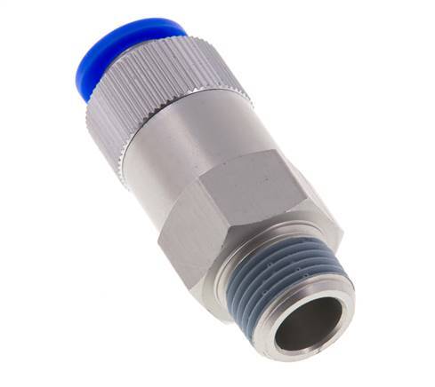 Push-In Check Valve 12mm & R1/2'' Male Aluminum 0.2-10bar (3-145psi) Thread-Hose