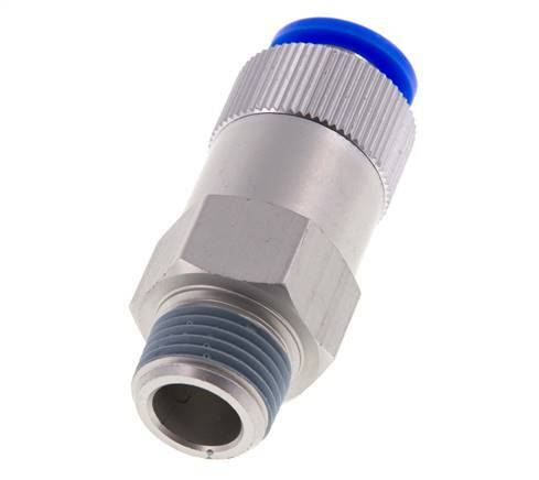 Push-In Check Valve 12mm & R1/2'' Male Aluminum 0.2-10bar (3-145psi) Thread-Hose
