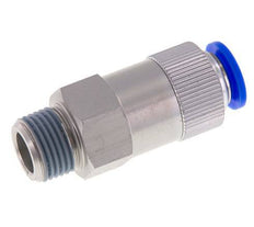 Clapet anti-retour à poussoir 12 mm et R1/2'' mâle en aluminium, filetage 0,2-10 bar (3-145psi) - tuyau flexible