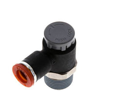 Vanne de régulation de débit Coude d'entrée 8 mm - R3/8'' Laiton/ Contre-écrou PA 66