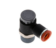 Vanne de régulation de débit Coude d'entrée 8 mm - R3/8'' Laiton/ Contre-écrou PA 66