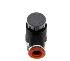 Vanne de régulation de débit Coude d'entrée 8 mm - R3/8'' Laiton/ Contre-écrou PA 66