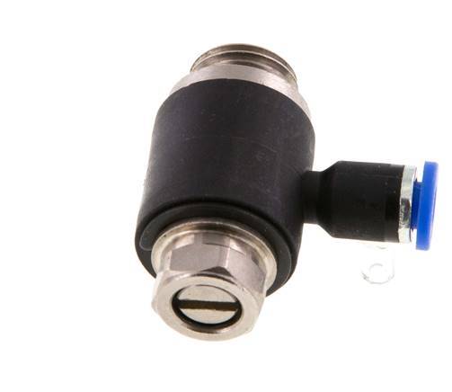 Coude de sortie de compteur pour silencieux 4 mm - G1/4'' laiton/PA 66 Vis fendue