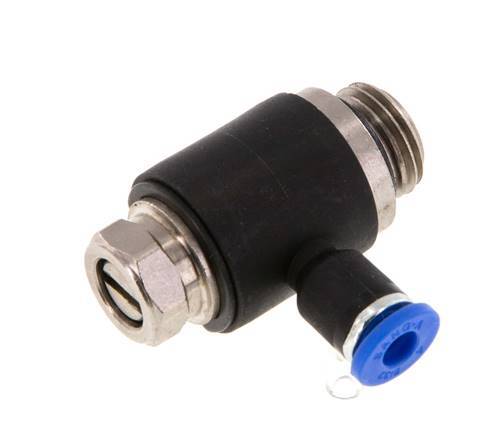 Coude de sortie de compteur pour silencieux 4 mm - G1/4'' laiton/PA 66 Vis fendue