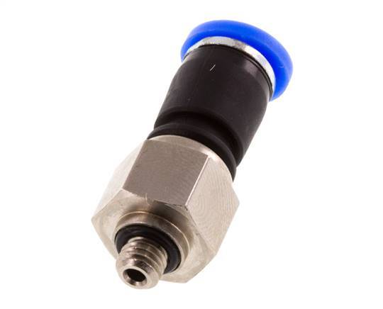 4mm & M5 Joint Tournant Filetages mâles Push-In Laiton Nickele/PBT NBR Rotatif