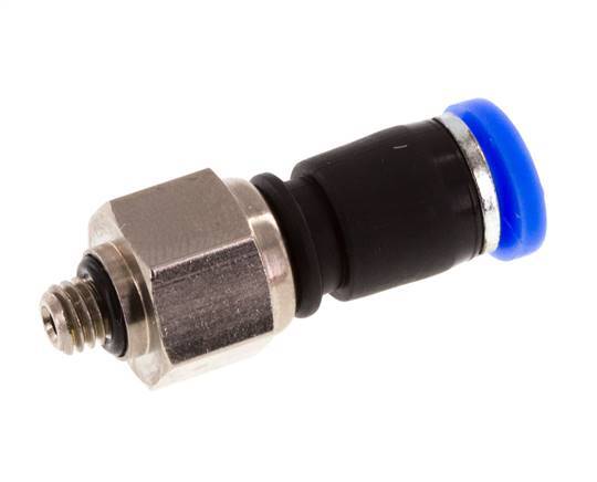 4mm & M5 Joint Tournant Filetages mâles Push-In Laiton Nickele/PBT NBR Rotatif
