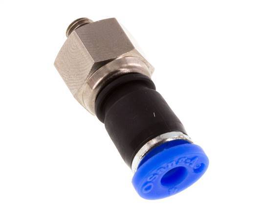 4mm & M5 Joint Tournant Filetages mâles Push-In Laiton Nickele/PBT NBR Rotatif
