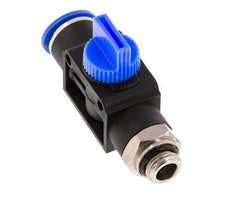 Vanne manuelle d'arrêt à 3/2 voies 12 mm - G1/4'' plastique/laiton Filetage côté ventilation