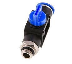 Vanne manuelle d'arrêt à 3/2 voies 12 mm - G1/4'' plastique/laiton Filetage côté ventilation