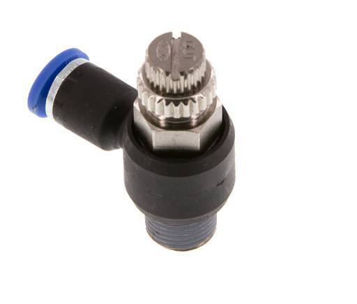Coude de sortie de compteur du silencieux Flow Control 4 mm - R1/8'' laiton/PA 66