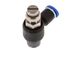 Coude de sortie de compteur du silencieux Flow Control 4 mm - R1/8'' laiton/PA 66