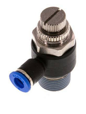 Coude de sortie de compteur du silencieux Flow Control 6 mm - R3/8'' laiton/PA 66