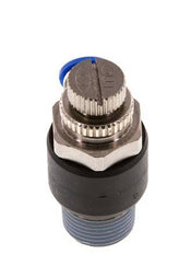 Coude de sortie de compteur du silencieux Flow Control 6 mm - R3/8'' laiton/PA 66