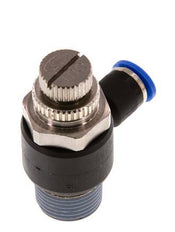 Coude de sortie de compteur du silencieux Flow Control 6 mm - R3/8'' laiton/PA 66