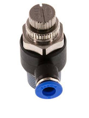 Coude de sortie de compteur du silencieux Flow Control 6 mm - R3/8'' laiton/PA 66