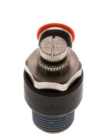 Coude d'entrée pour silencieux de contrôle de débit 10 mm - R1/2'' laiton/PA 66