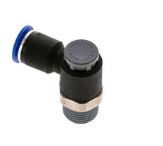 Vanne de régulation de débit Coude de sortie de compteur 12 mm - R1/2'' Laiton/ Contre-écrou PA 66