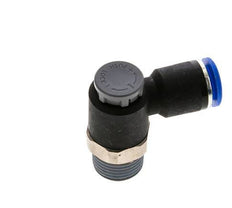 Vanne de régulation de débit Coude de sortie de compteur 12 mm - R1/2'' Laiton/ Contre-écrou PA 66