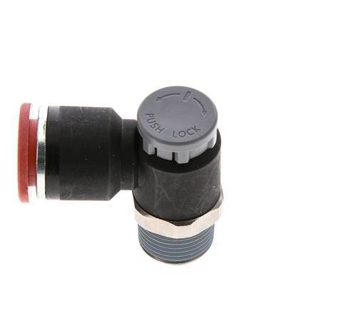 Vanne de régulation de débit Coude d'entrée 12 mm - R3/8'' Laiton/ Contre-écrou PA 66