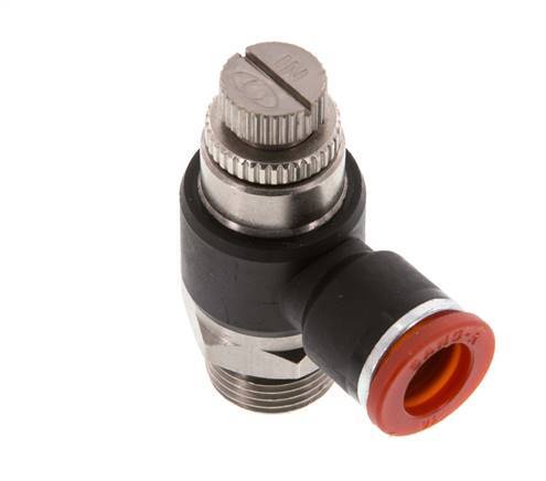 Coude d'entrée pour silencieux de contrôle de débit 10 mm - G3/8'' laiton/PA 66