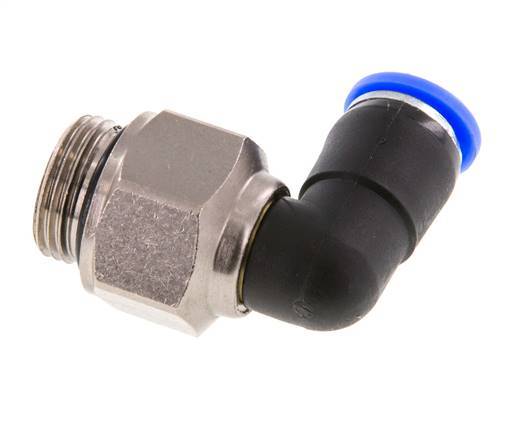 coude 8mm & G3/8'' Joint pivotant Filets mâles à enfoncer Laiton nickele/PBT NBR Rotatif