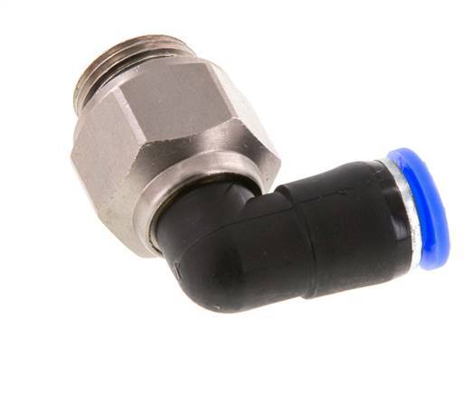 coude 8mm & G3/8'' Joint pivotant Filets mâles à enfoncer Laiton nickele/PBT NBR Rotatif