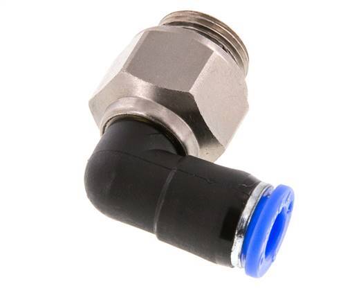 coude 8mm & G3/8'' Joint pivotant Filets mâles à enfoncer Laiton nickele/PBT NBR Rotatif