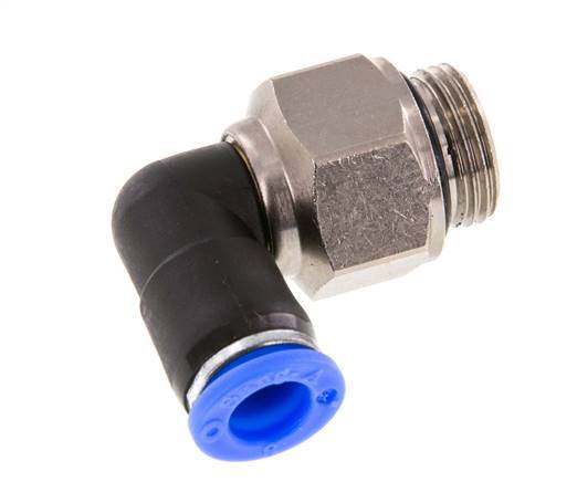 coude 8mm & G3/8'' Joint pivotant Filets mâles à enfoncer Laiton nickele/PBT NBR Rotatif