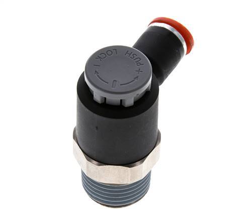 Vanne de régulation de débit Coude d'entrée 8 mm - R1/2'' Laiton/ Contre-écrou PA 66