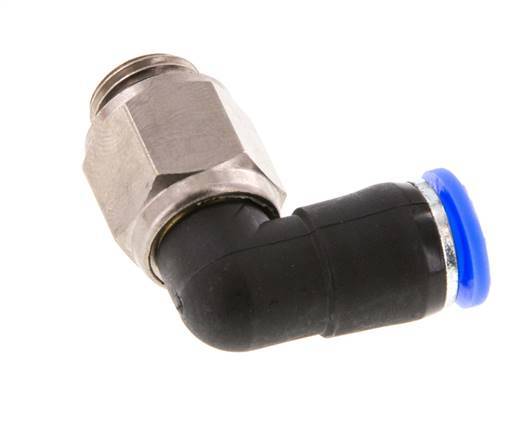 coude 8mm & G1/4'' Joint pivotant Filets mâles à enfoncer Laiton nickele/PBT NBR Rotatif