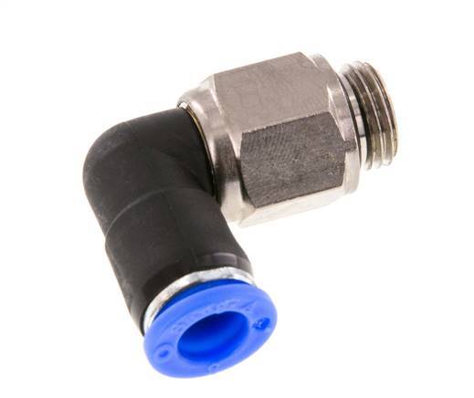 coude 8mm & G1/4'' Joint pivotant Filets mâles à enfoncer Laiton nickele/PBT NBR Rotatif