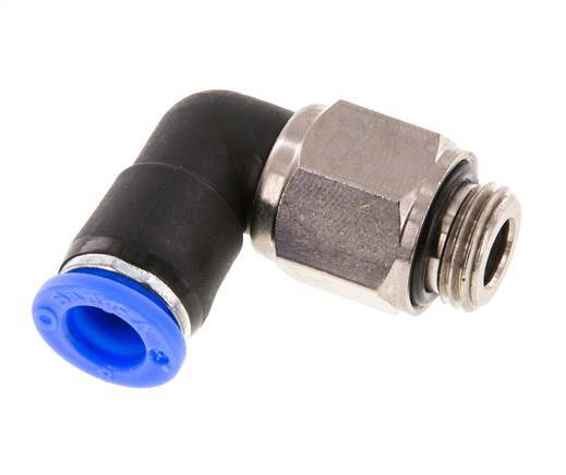 coude 8mm & G1/4'' Joint pivotant Filets mâles à enfoncer Laiton nickele/PBT NBR Rotatif