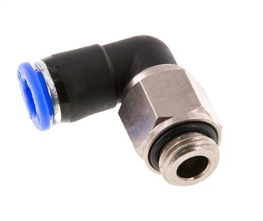 coude 8mm & G1/4'' Joint pivotant Filets mâles à enfoncer Laiton nickele/PBT NBR Rotatif