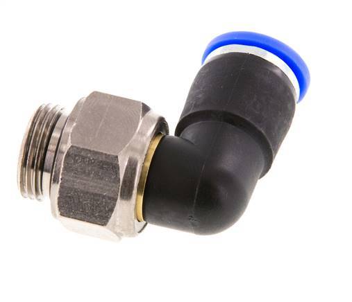 10mm & G3/8'' Elbow Swivel Joint Push-In-Male Threads Nickel-Plated Brass/PBT NBR Rotatable