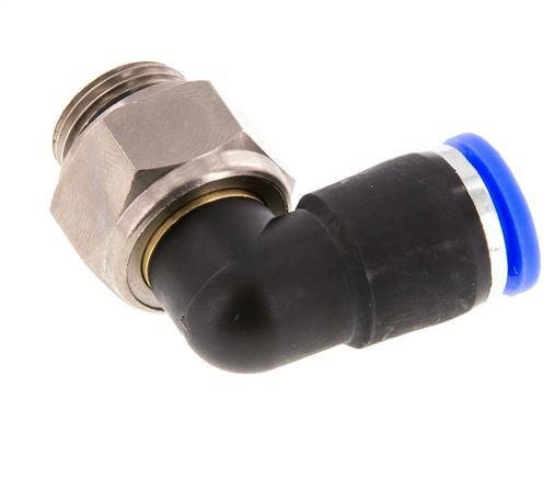 10mm & G3/8'' Elbow Swivel Joint Push-In-Male Threads Nickel-Plated Brass/PBT NBR Rotatable