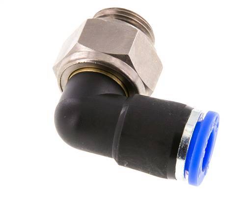 coude 10mm & G3/8'' Joint pivotant Filets mâles à enfoncer Laiton nickele/PBT NBR Rotatif