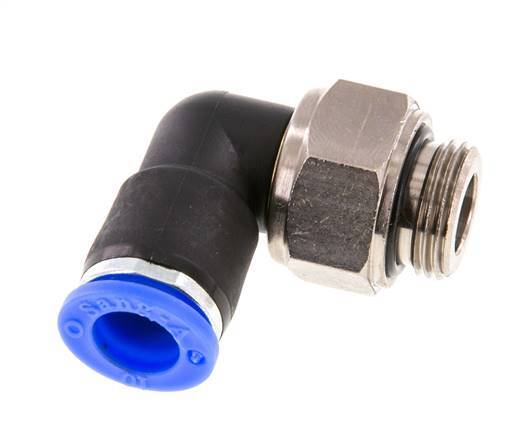 10mm & G3/8'' Elbow Swivel Joint Push-In-Male Threads Nickel-Plated Brass/PBT NBR Rotatable