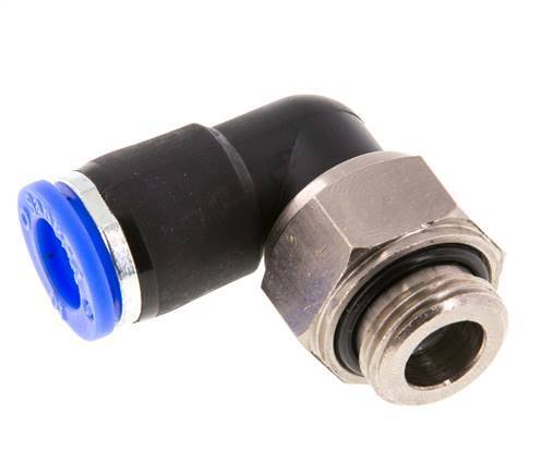 10mm & G3/8'' Elbow Swivel Joint Push-In-Male Threads Nickel-Plated Brass/PBT NBR Rotatable