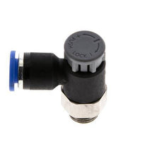 Flow Control Valve Meter-Out Elbow 6 mm - G1/8'' Brass/PA 66 Locknut