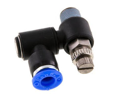 Silencieux de contrôle du débit Sortie de compteur rotative 6 mm - R1/8'' Laiton/PA 66