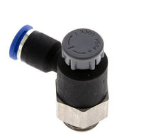 Vanne de régulation de débit Coude de sortie de compteur 6 mm - G1/4'' Laiton/ Contre-écrou PA 66