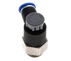 Vanne de régulation de débit Coude de sortie de compteur 6 mm - G1/4'' Laiton/ Contre-écrou PA 66