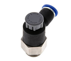Vanne de régulation de débit Coude de sortie de compteur 6 mm - G1/4'' Laiton/ Contre-écrou PA 66