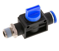 vanne manuelle d'arrêt à 3/2 voies 10 mm - R1/4'' Plastique/laiton Filetage de l'évent latéral
