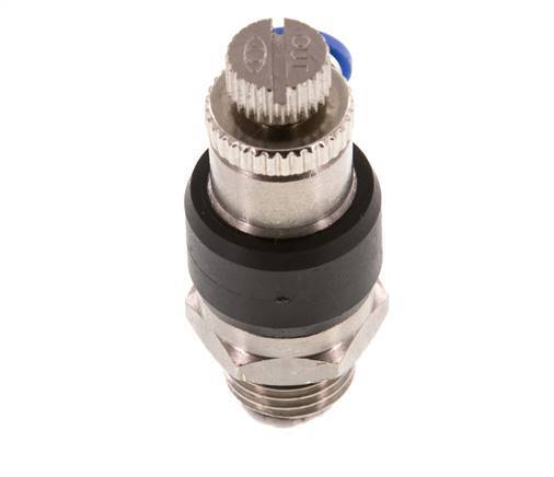 Coude de sortie du compteur du silencieux Flow Control 4 mm - G1/4'' laiton/PA 66